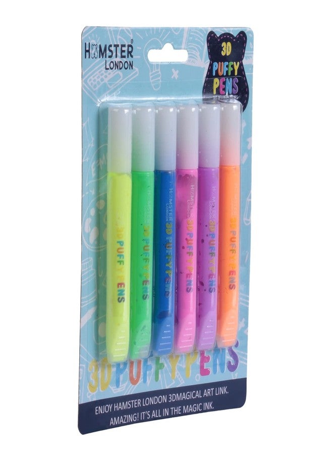 HAMSTER London Magic Puffy Pens For Kids Drawing,Coloring&Fun Activity,Pack Of 6,Multicolor - Image 4